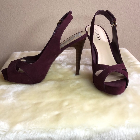 guess burgundy shoes